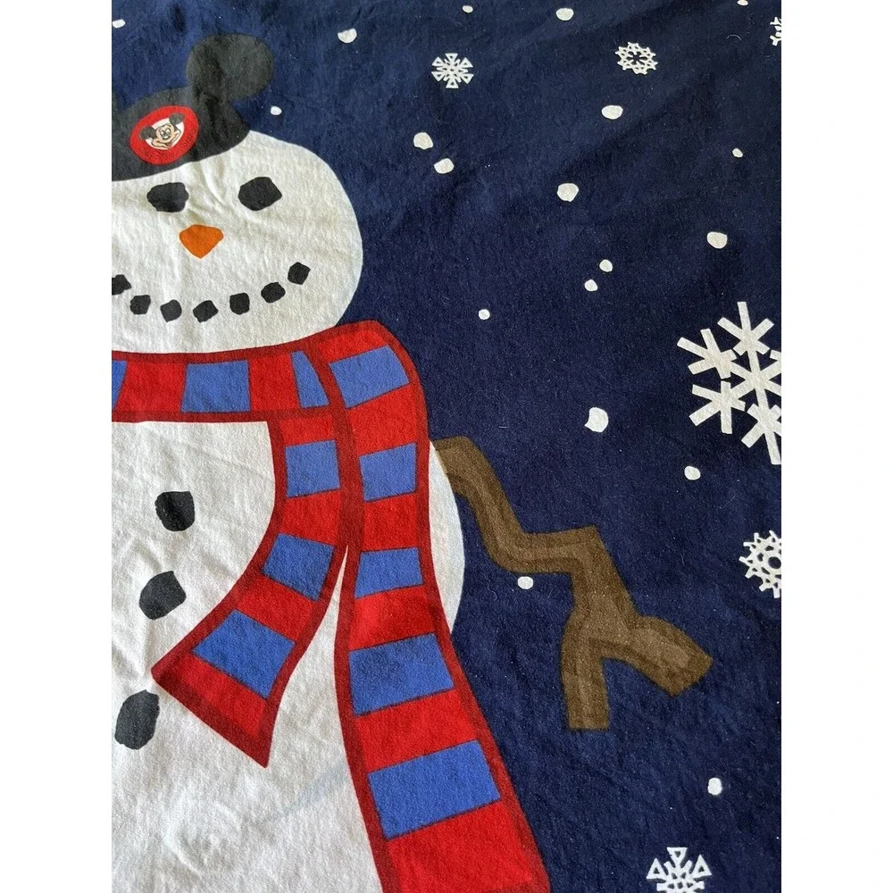 Walt Disney World Disneyland Resort Throw Lap Blanket Mickey Mouse Ears Snowman
